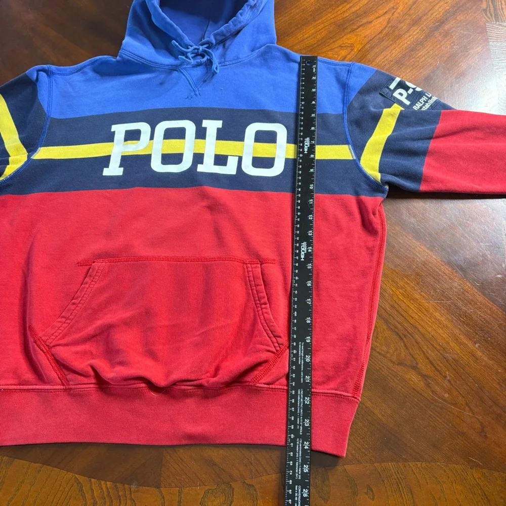 Polo Ralph Lauren Spellout Sport P-93 Hoodie‎ Small Vintage 90's Sweatshirt
